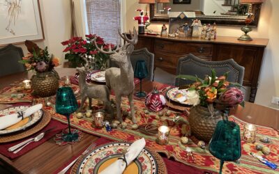 A casual Christmas table setting